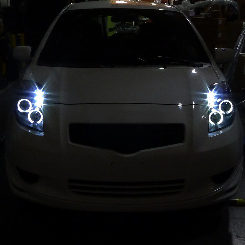 Spec-D 06-08 Toyota Yaris Projector Headlights Smoked 3Dr