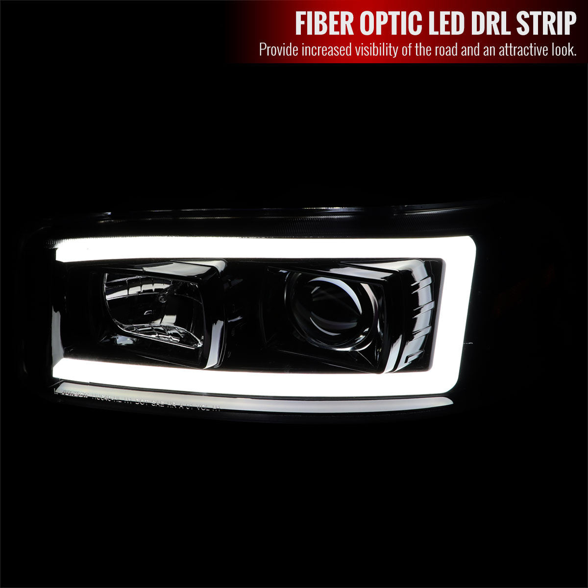Spec-D 00-06 Yukon Denali LED Bar Projector Headlights Black