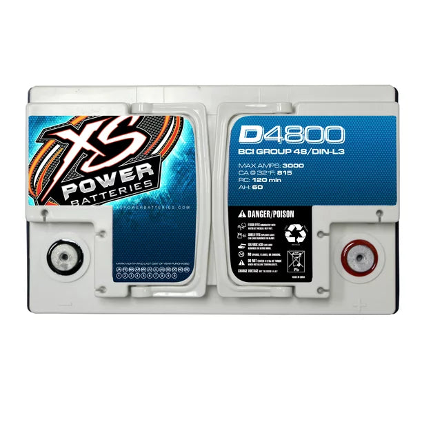 XS Power D4800 12V 60-3000A Supplemental Car Audio Power AGM Battery