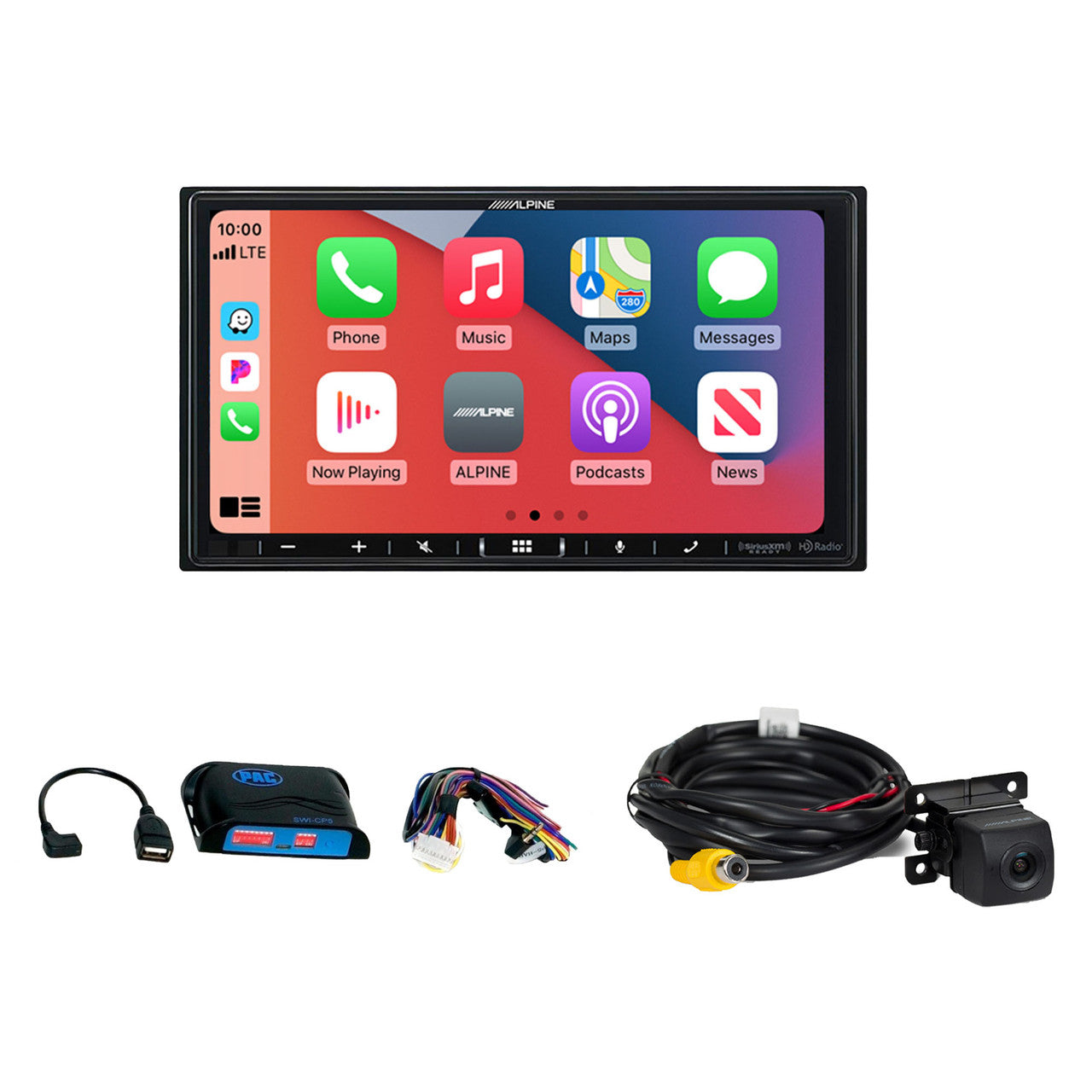 Alpine ILX-407 7-inch Multimedia Receiver with SWI-CP5 Steering Wheel Interface, and HCE--C114 Back Up Camera