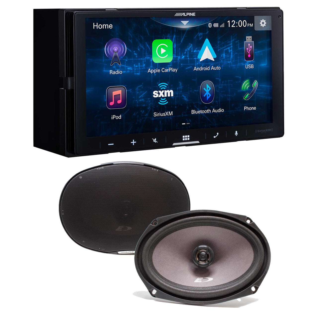 Alpine iLX-W670 Digital Multimedia Receiver & 1 Pair Alpine SXE-6926S 6x9 Coax Speakers