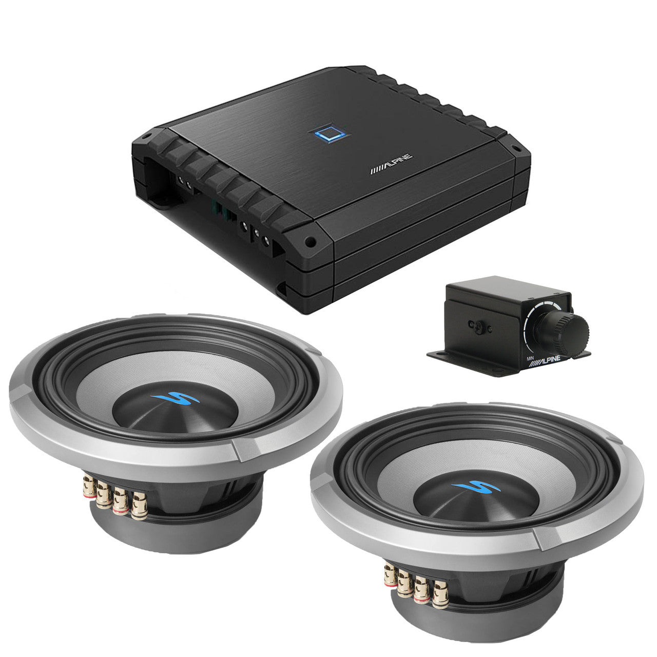 Alpine S2-A60M S-Series Class-D Amp w/ (2) S2-W10D4 10
