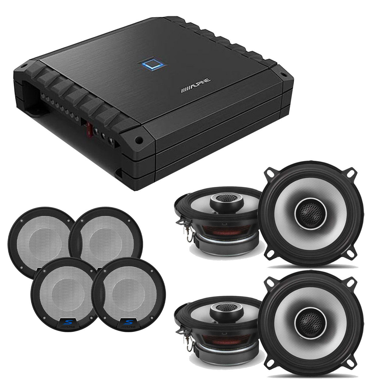 Alpine S2-A36F S-Series Class-D 4-Channel Amp w/ (2) S2-S50 5.25