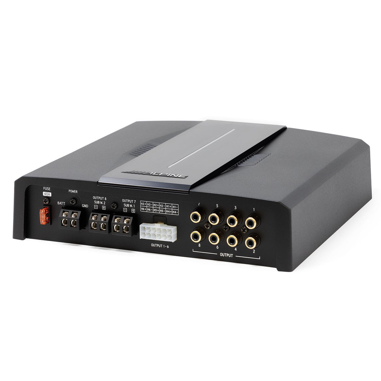 Alpine PXE-C80-88 OPTIM8 8-Channel Hi-Res Digital Sound Processor Amplifier w/ S-DB8V-TRK Dual 8” Preloaded Truck Sub Enclosure & S2-S68 6x8