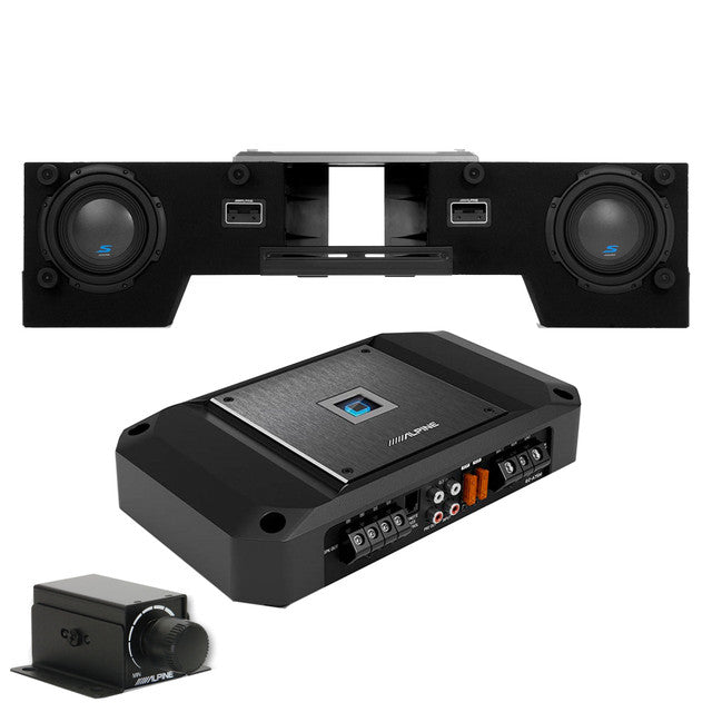 Alpine R2-DB8V-TRK Dual 8” Halo R-Series Preloaded Truck Subwoofer Enclosure with ProLink™ w/ R2-A75M & Rux Knob