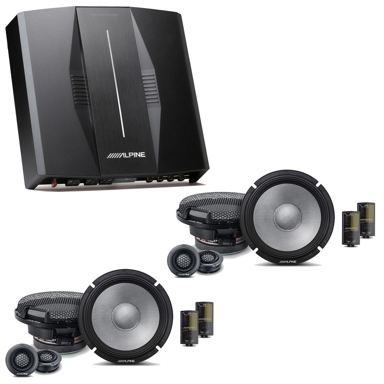 Alpine PXE-C80-88 OPTIM8 8-Channel Hi-Res Digital Sound Processor Amplifier w/ (2) R2-S65C Bundle