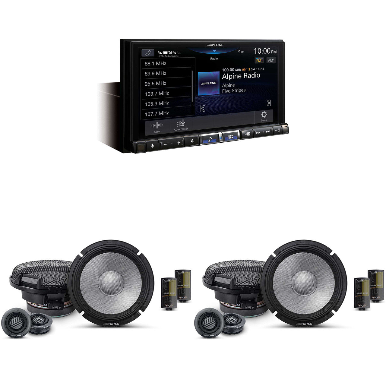 Alpine ILX-507 7-Inch Multimedia Receiver w/ (2) R2-S65C 6.5
