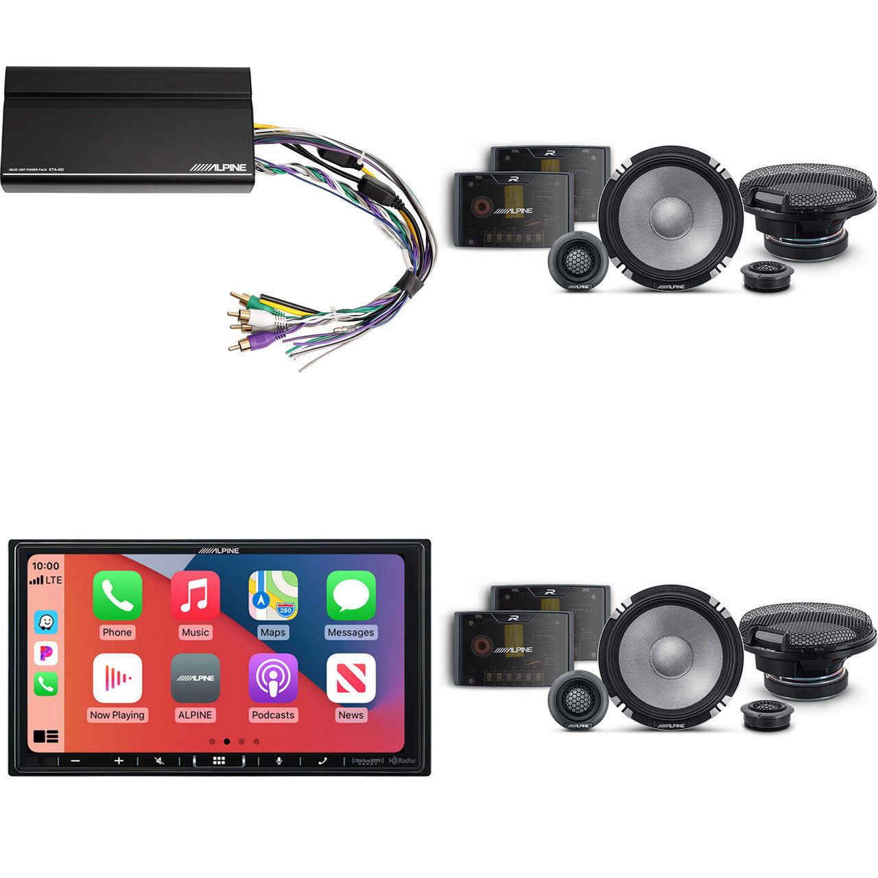 Alpine iLX-407 7-Inch Multimedia Receiver Apple Carplay and Android Auto w/ (2) R2-S652 6.5