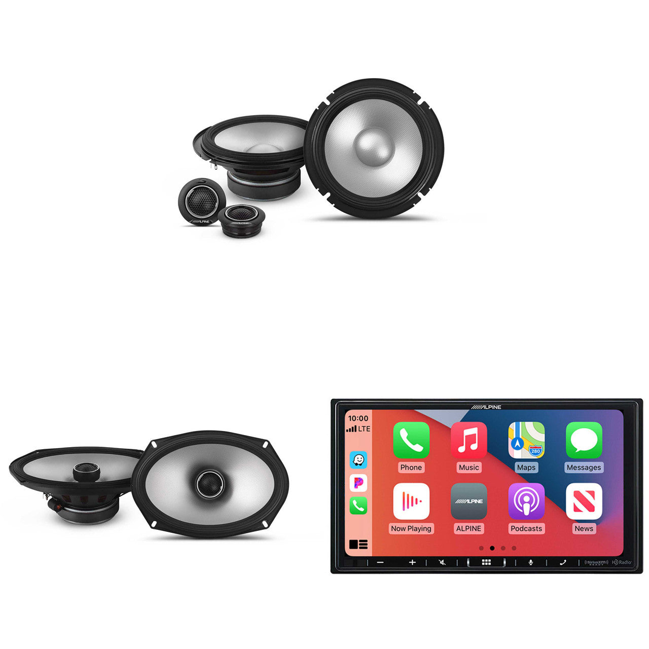 Alpine iLX-407 7-Inch Multimedia Receiver Apple Carplay and Android Auto & 1 Pair Alpine S2-S65C Type S 6.5