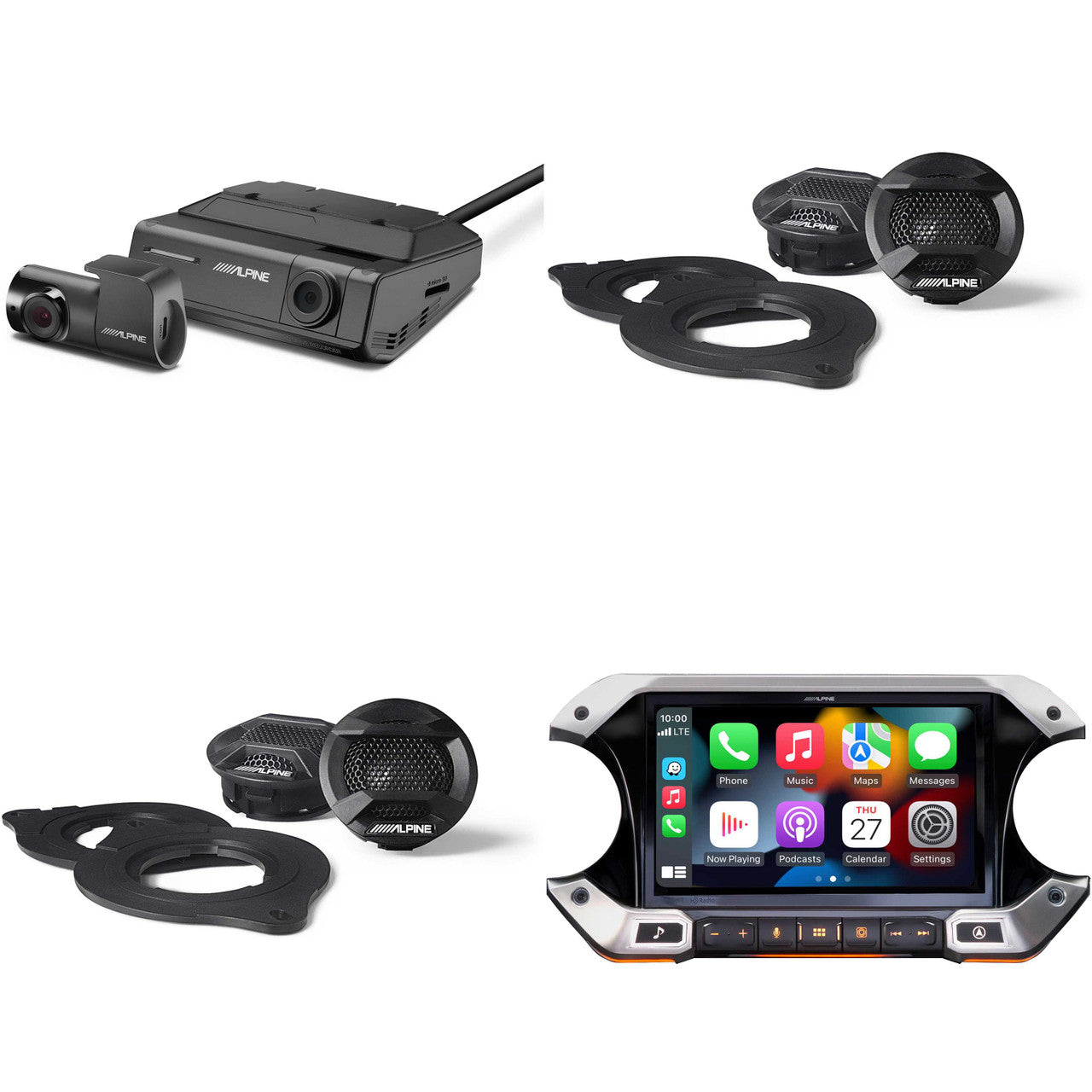 Alpine JL Wrangler i509-WRA-JL, (2 pair ) SPV-10TW-WRA and Dash Camera Bundle