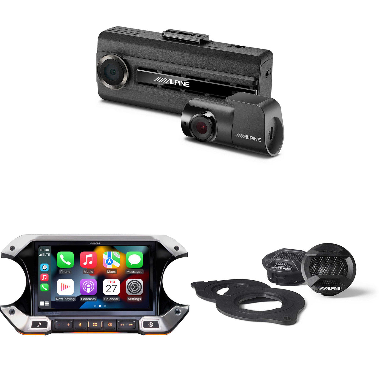 Alpine JL Wrangler i509-WRA-JL, SPV-10TW-WRA and DVR-C310R Bundle