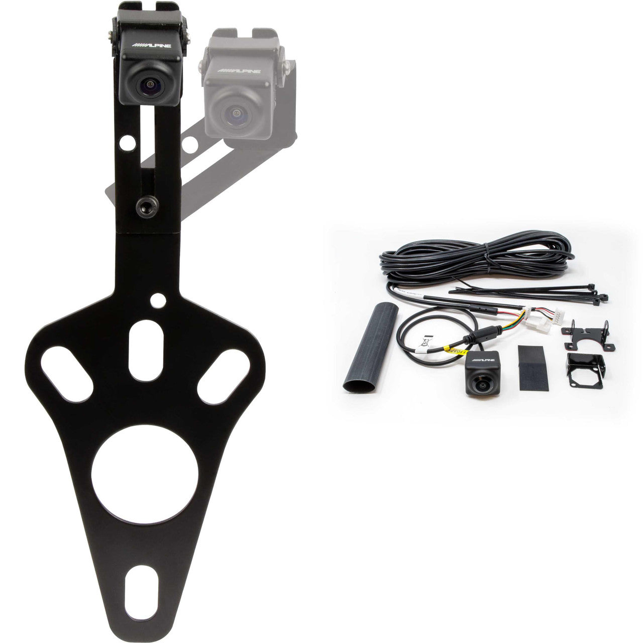 Alpine HCE-RCAM-WRA Spare Tire Rear View Camera System for Jeep 2007-2018 Wrangler JK & HCE-C2600FD Multi-View High Dynamic Range (HDR) Front Camera