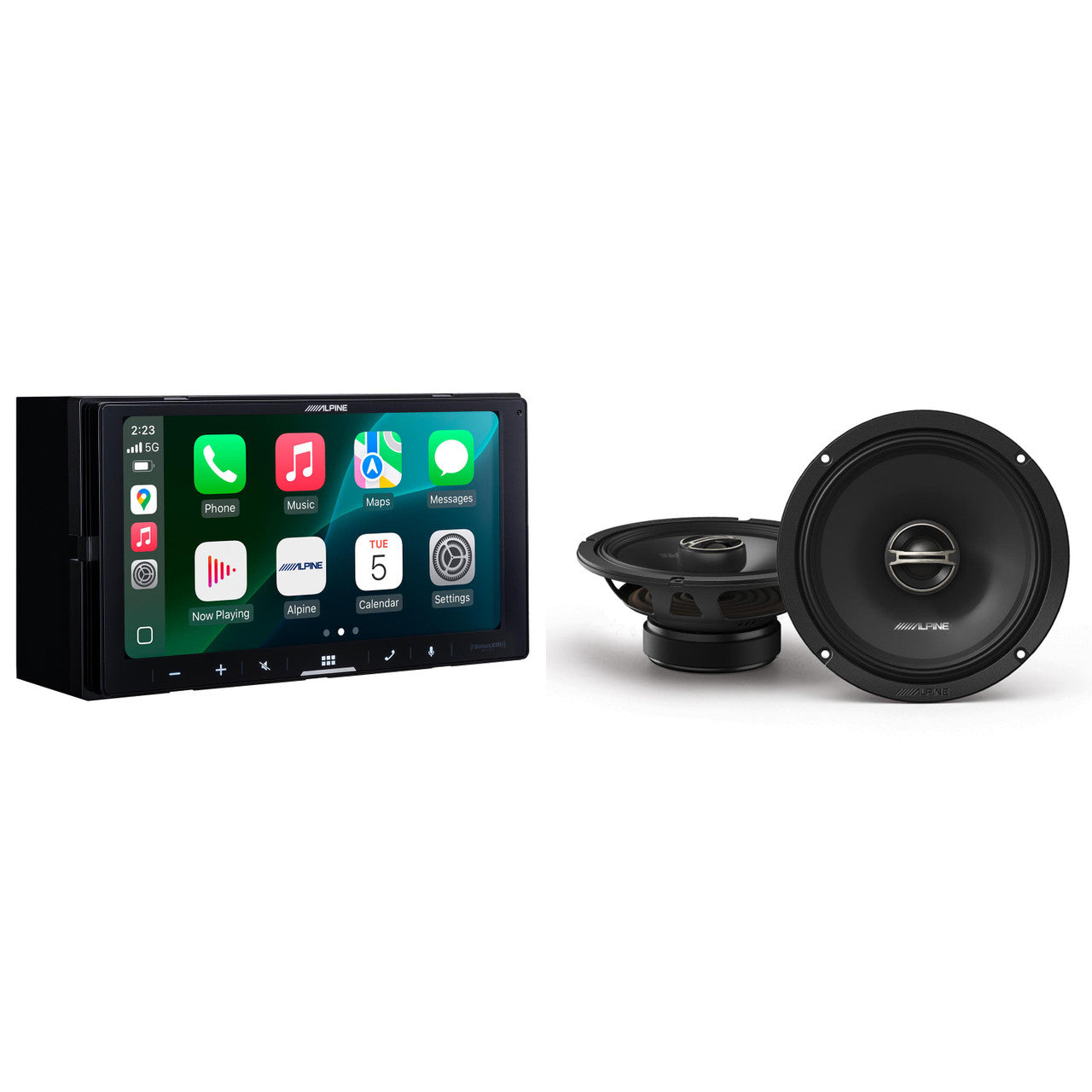 Alpine iLX-W770 Digital Multimedia Receiver with Wireless CarPlay and Android Auto Compatibility w/ DM-65-G 6.5