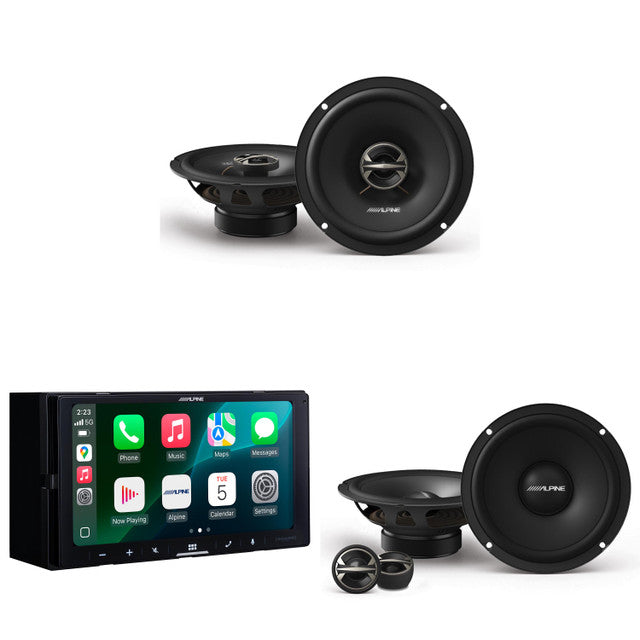 Alpine iLX-W770 Digital Multimedia Receiver with Wireless CarPlay and Android Auto Compatibility w/ EL-E65C-G 6.5