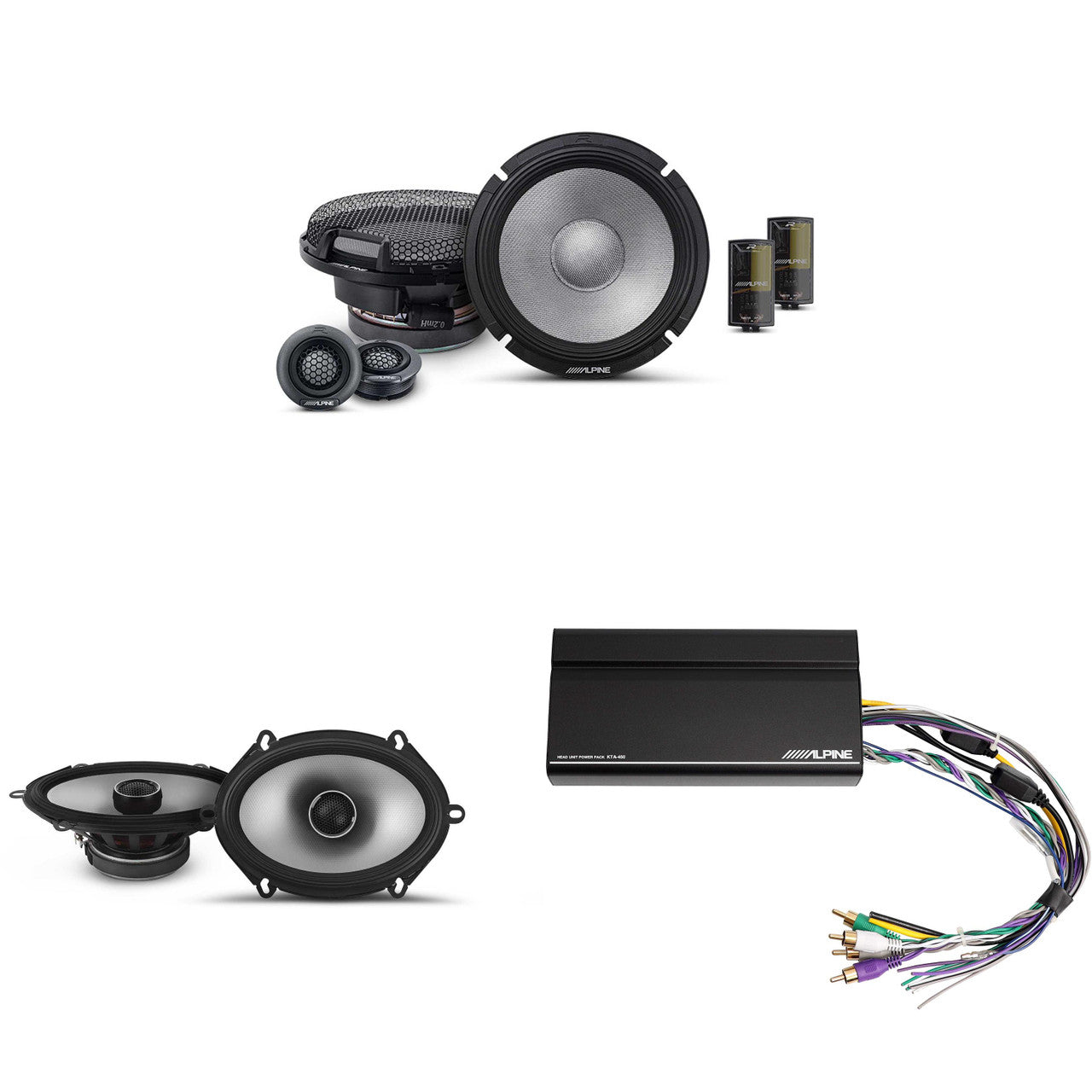 Alpine KTA-450 4 Ch.Power Pack Amp w/ R2-S65C & S2-S68 Speakers