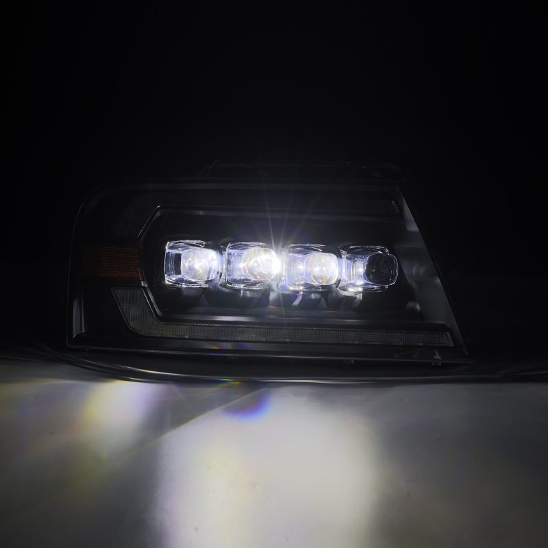 AlphaRex 04-08 Ford F150 / 06-08 Lincoln Mark LT NOVA-Series LED Projector Headlights Black