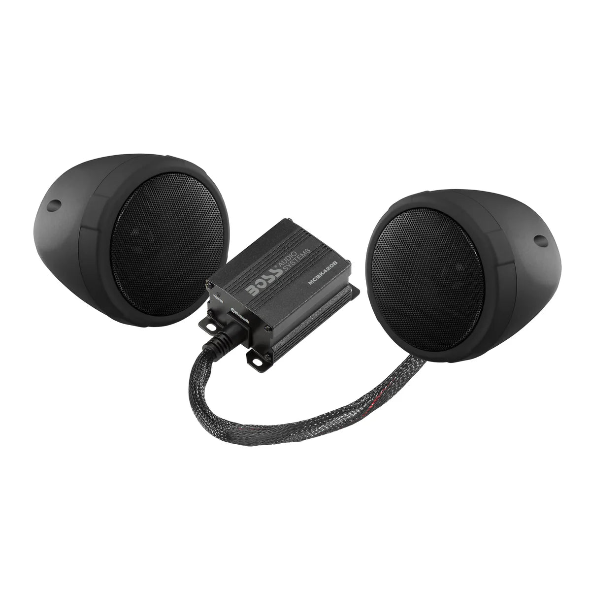 Boss MCBK420B Motorcycle Bluetooth Speaker System - Class D Compact Amplifier, 3 Inch Weatherproof Speakers