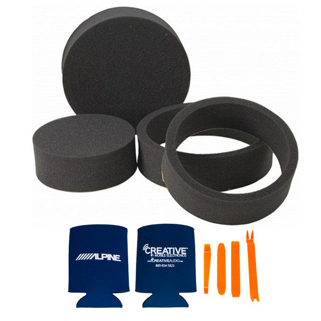 Alpine R2-S653 High-Resolution 3-Way Speaker Set / Pro Series with RKFR65 3-piece Foam Fast Ring Speaker Enhancement
