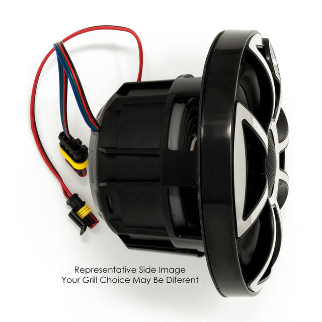 Wet Sounds REVO 6-XSS Silver Open XS Grille 6.5 Inch Marine LED Coaxial Speakers (pair) with RGB LED Speaker Rings