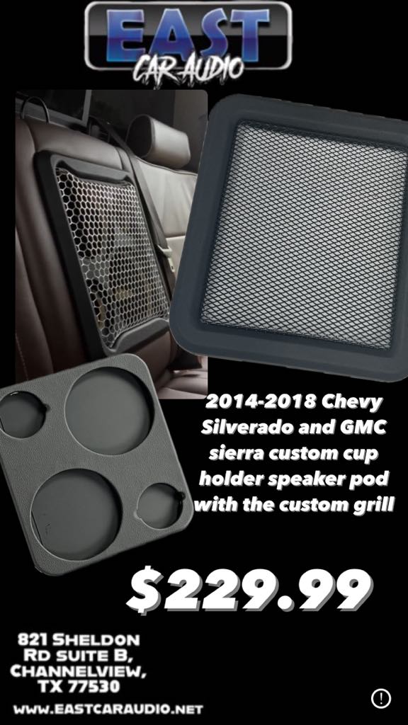2014 - 2025 Chevy Silverado GMC Sierra Cup holder and Cover Plate Combo.