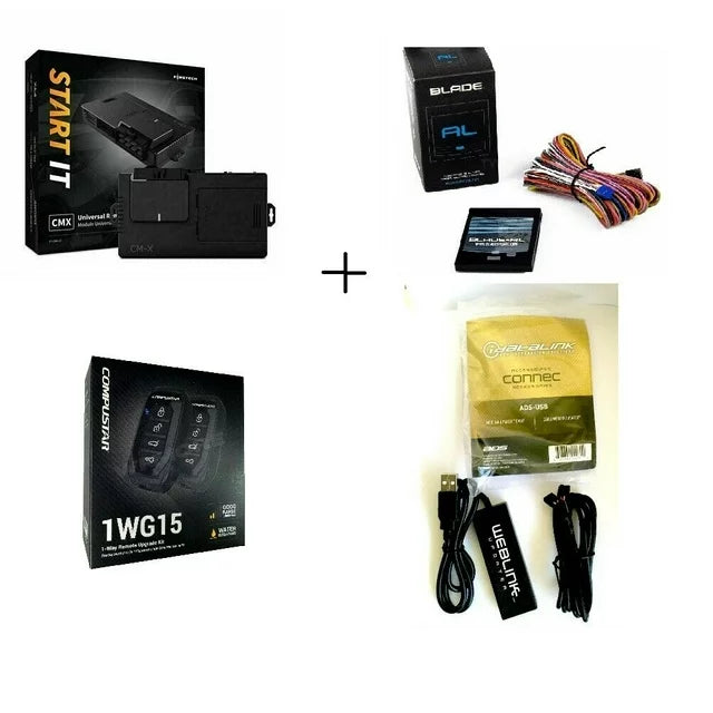 Compustar RF-1WG15-AP 1500-FT Remote Kit + FT-CMX-HC START IT+Blade-AL+ADS-USB