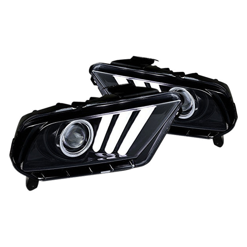 Spec-D 10-14 Ford Mustang Sequential Projector Headlights Black/Smoked