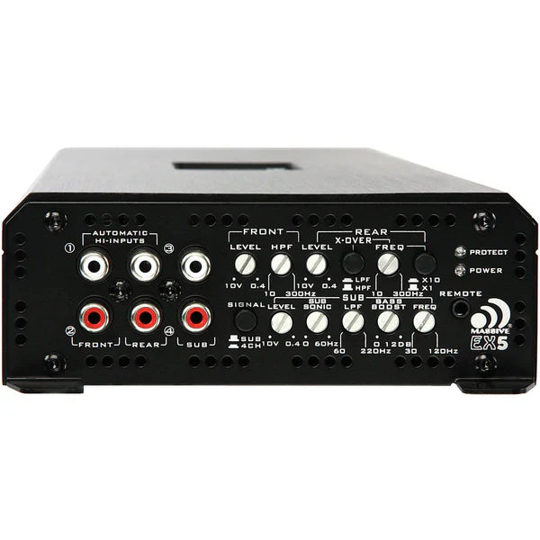 Massive audio EX5 - 120 Watts RMS x 4 @ 4 Ohm + 800 Watts @ 1 Ohm 5-CH Amplifier