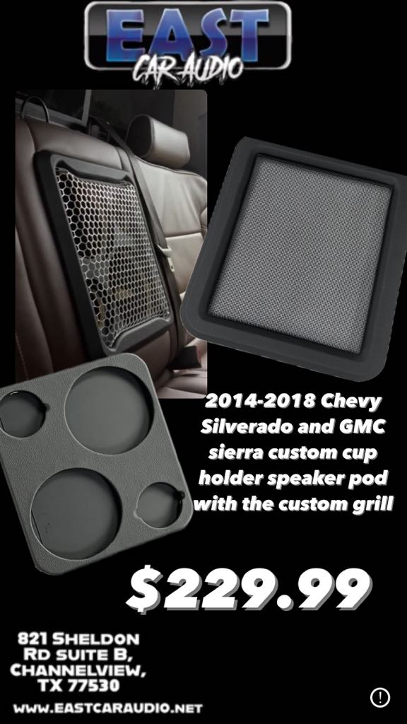 2014 - 2025 Chevy Silverado GMC Sierra Cup holder and Cover Plate Combo.