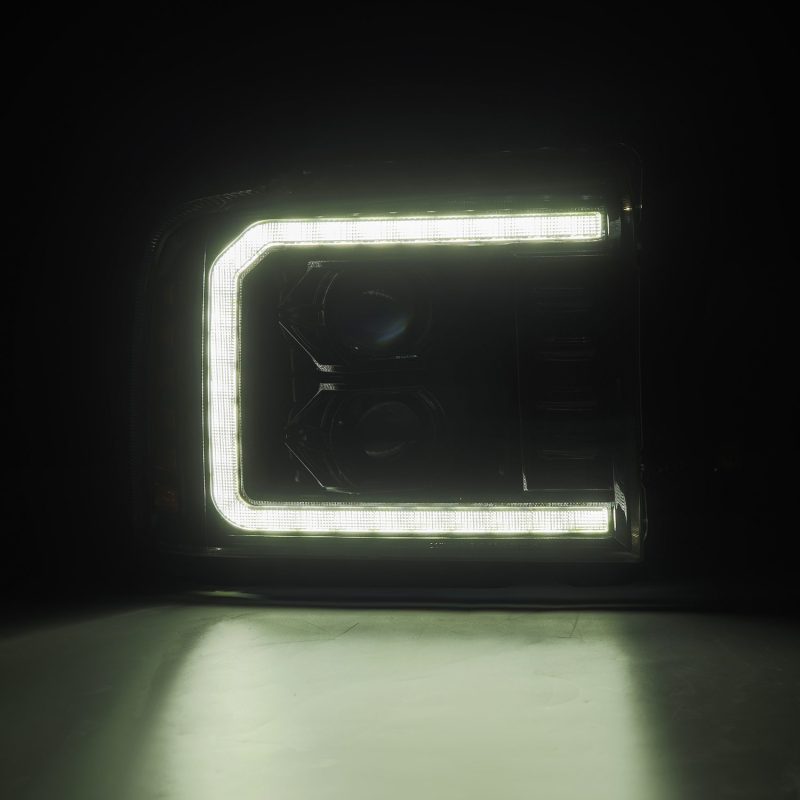 AlphaRex 05-07 Ford Super Duty/Excursion LUXX-Series LED Projector Headlights Alpha-Black