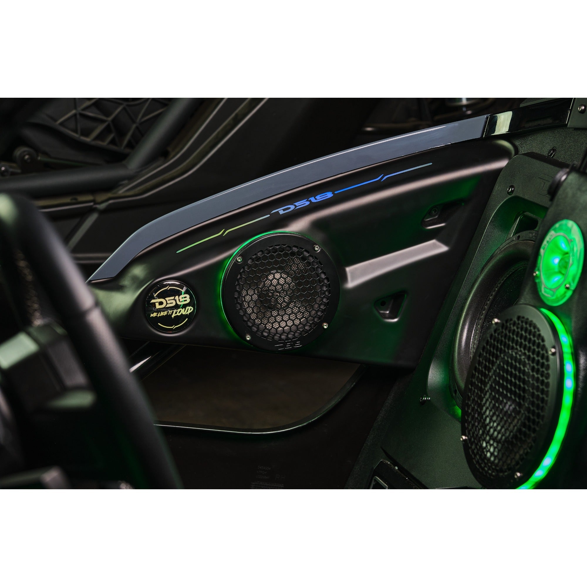 Polaris Slingshot Arm Rest Empty Enclosure With Digital Led Lights fits 2 x 6.5