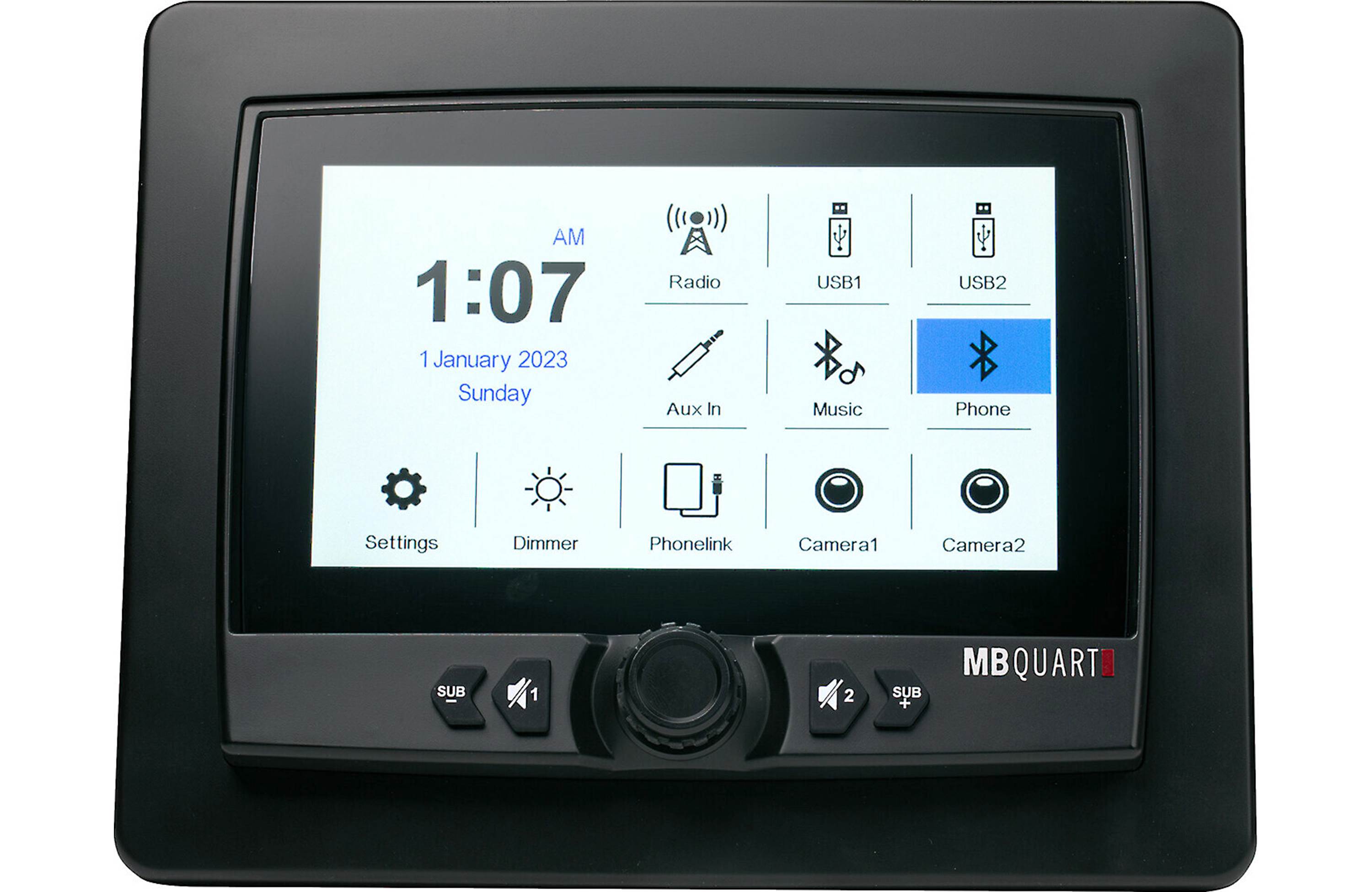 MB Quart GMR7V1 2-zone marine digital media receiver with Bluetooth and CarPlay control