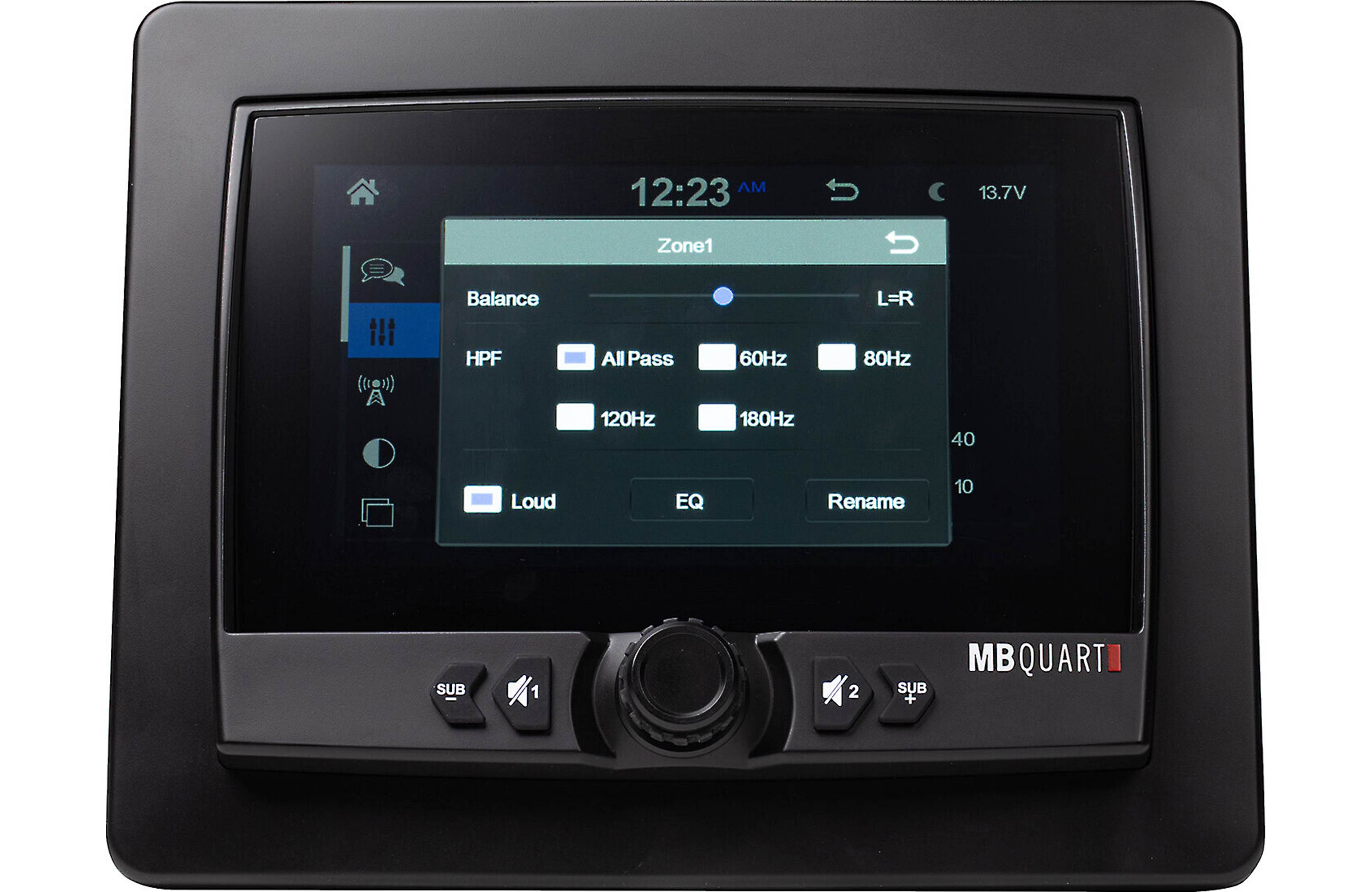 MB Quart GMR7V1 2-zone marine digital media receiver with Bluetooth and CarPlay control