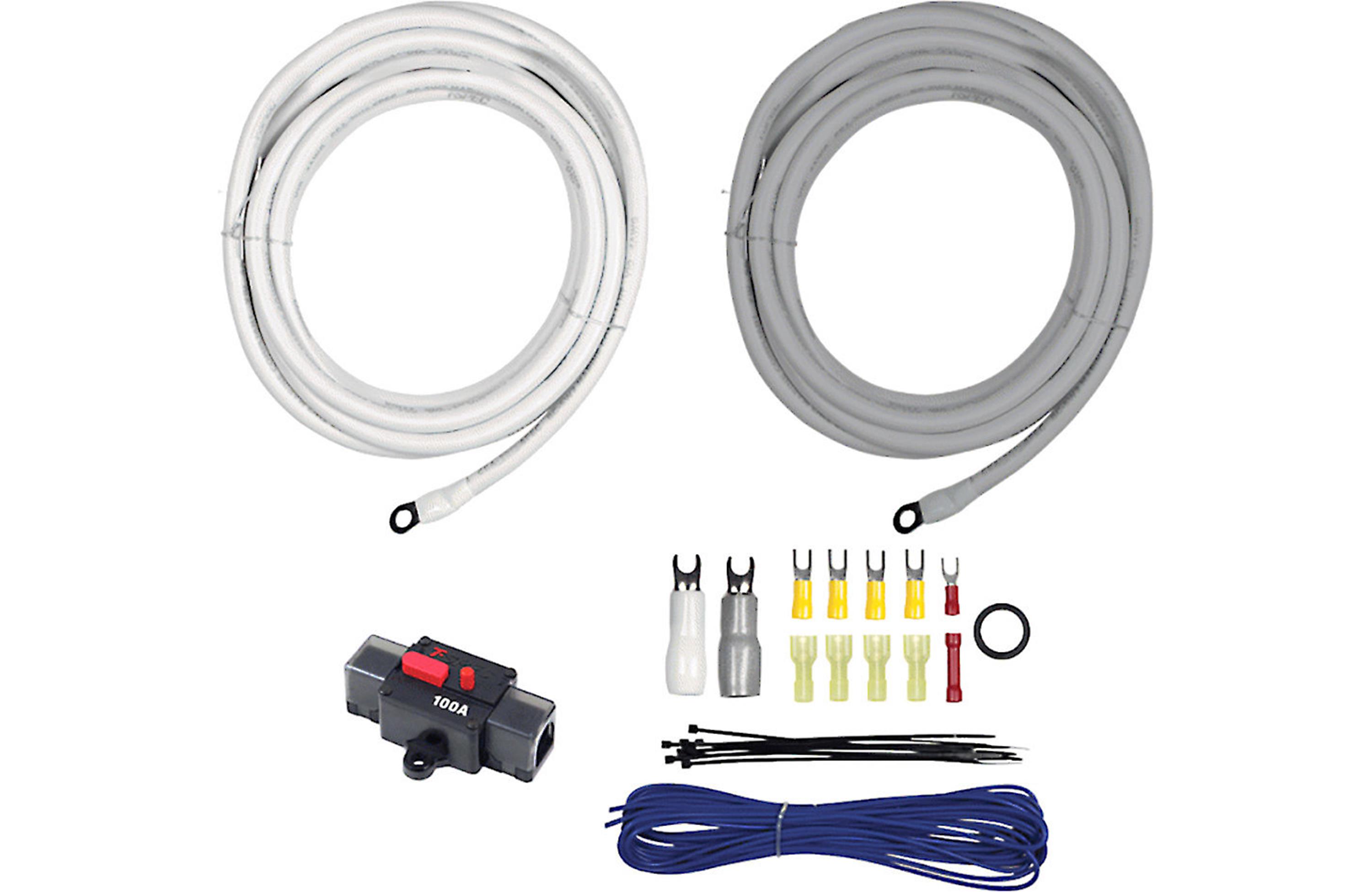 T-Spec V10-2041 Marine 4-gauge amplifier wiring kit with 100-amp circuit breaker (20 feet)