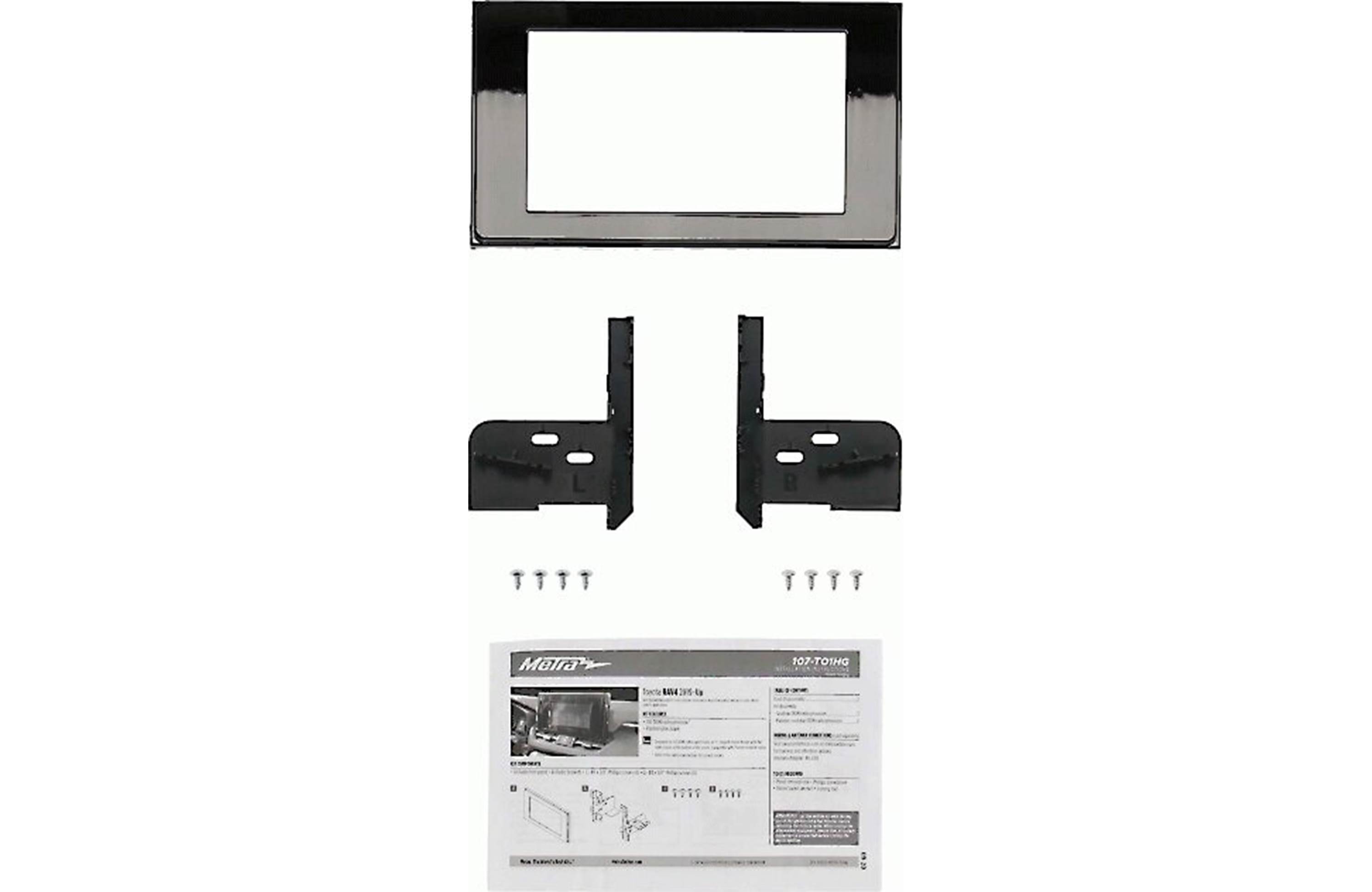 Metra 107-TO1HG Dash Kit Install select shallow-mount double-DIN radios in 2019-up Toyota RAV4 vehicles (Gloss Black)