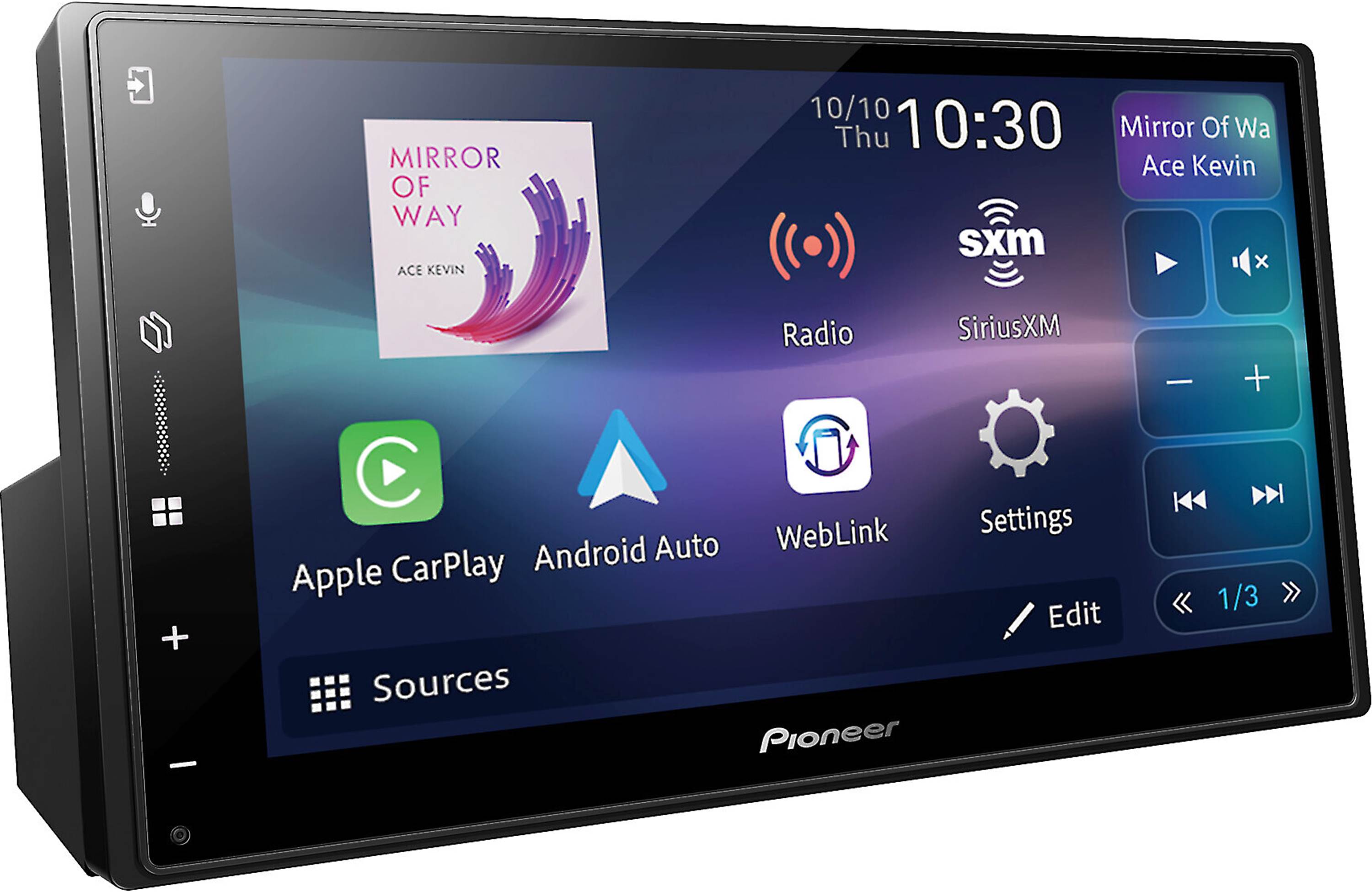 Pioneer's DMH-W3000NEX offers wireless or wired Apple CarPlay® and Android Auto™ with a big 6.8
