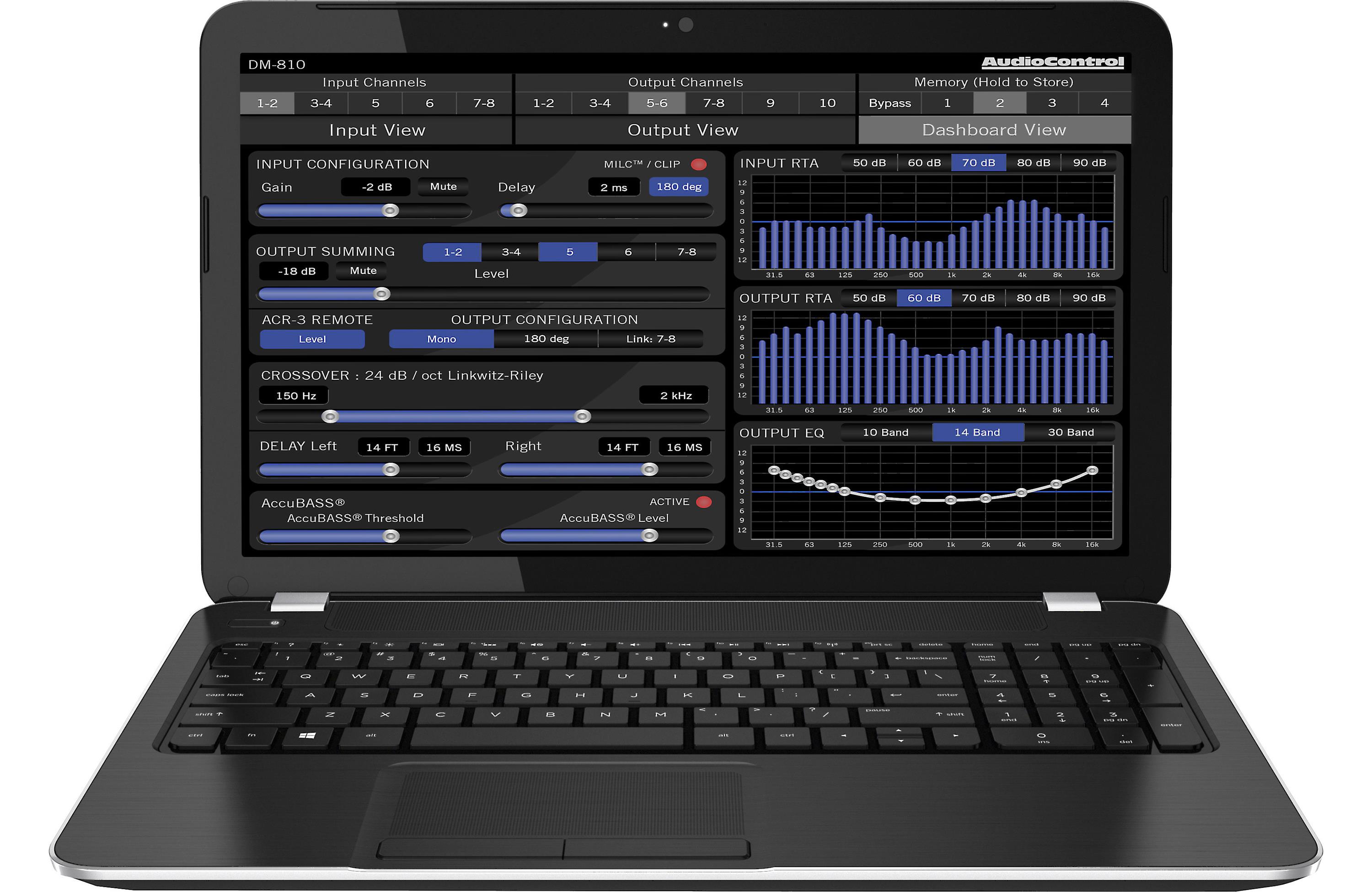 AudioControl D-4.800 D Series 4-channel car amplifier with digital signal processing — 125 watts x 4
