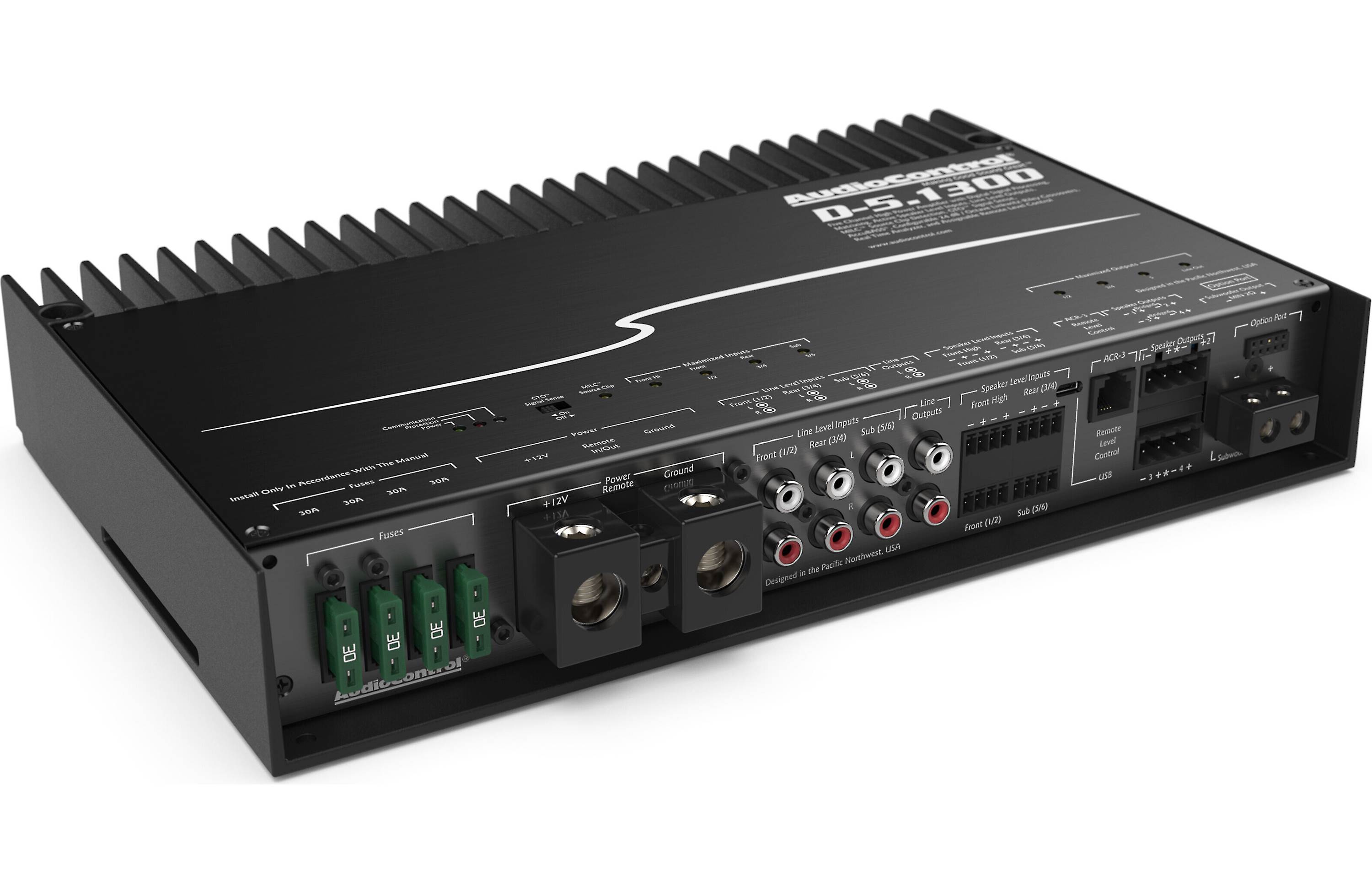 AudioControl D-5.1300 D Series 5-channel car amplifier with digital signal processing — 100 watts RMS