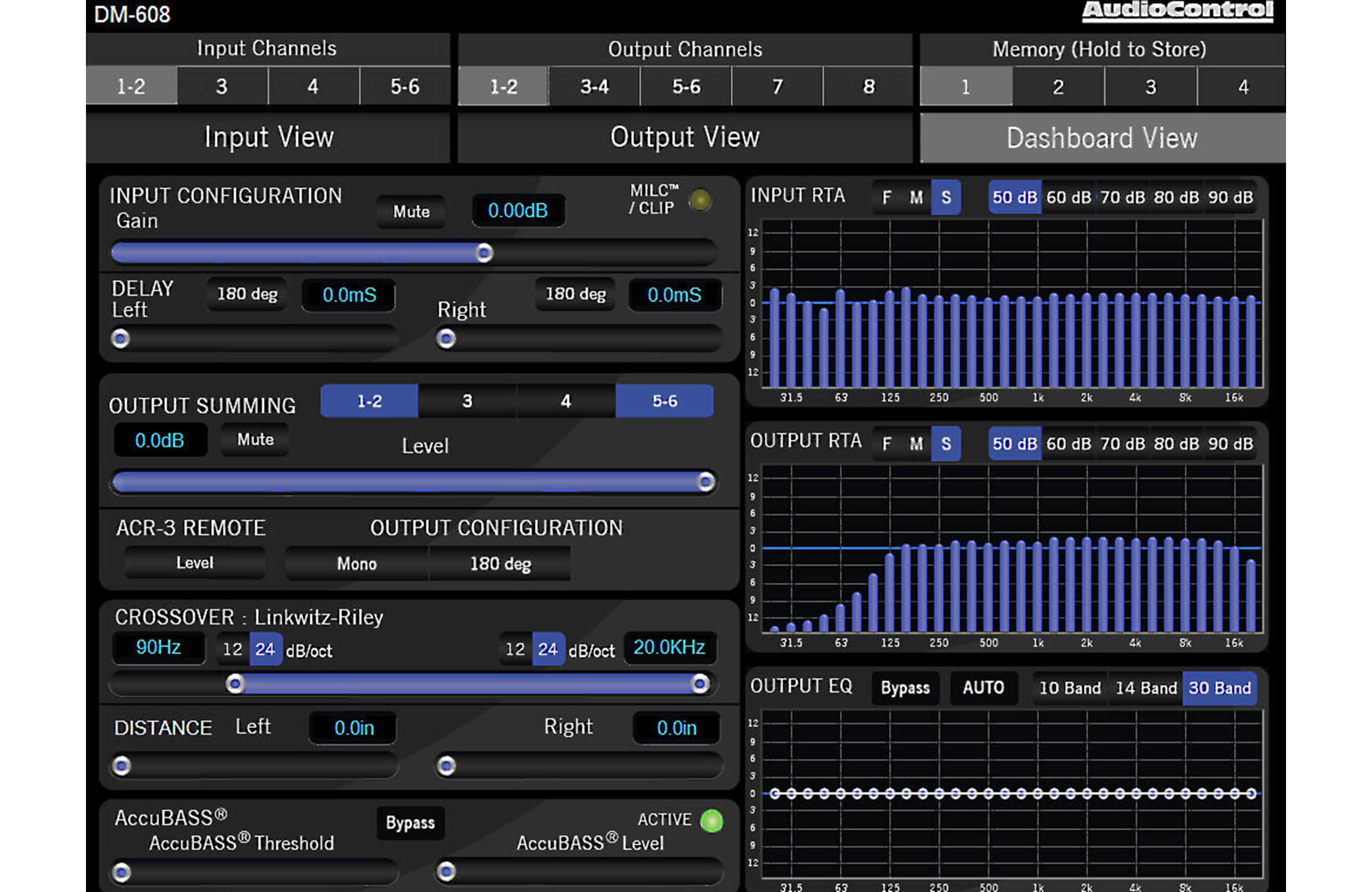 AudioControl DM-608 Digital signal processor — 6 inputs, 8 outputs