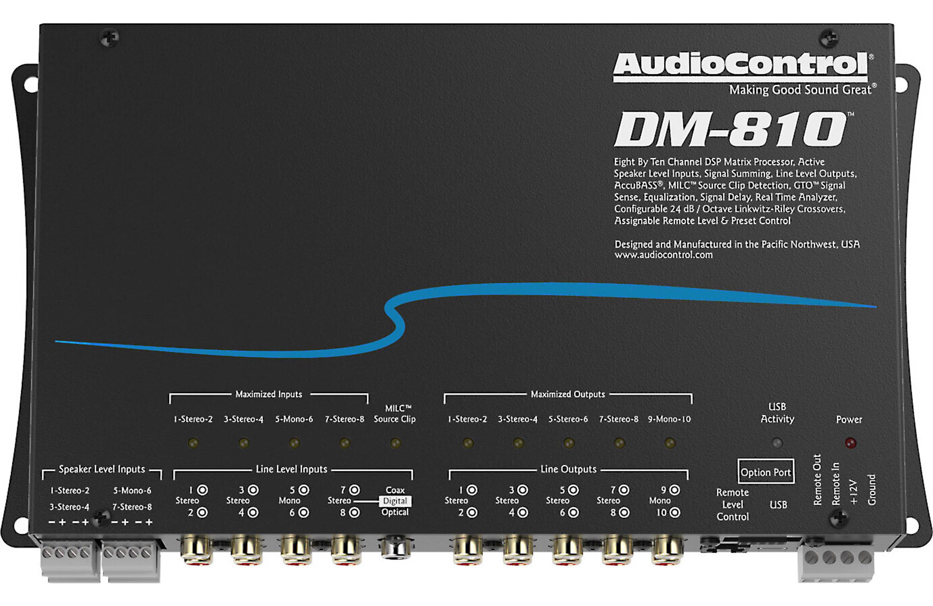 AudioControl DM-810 Digital signal processor — 8 inputs, 10 outputs
