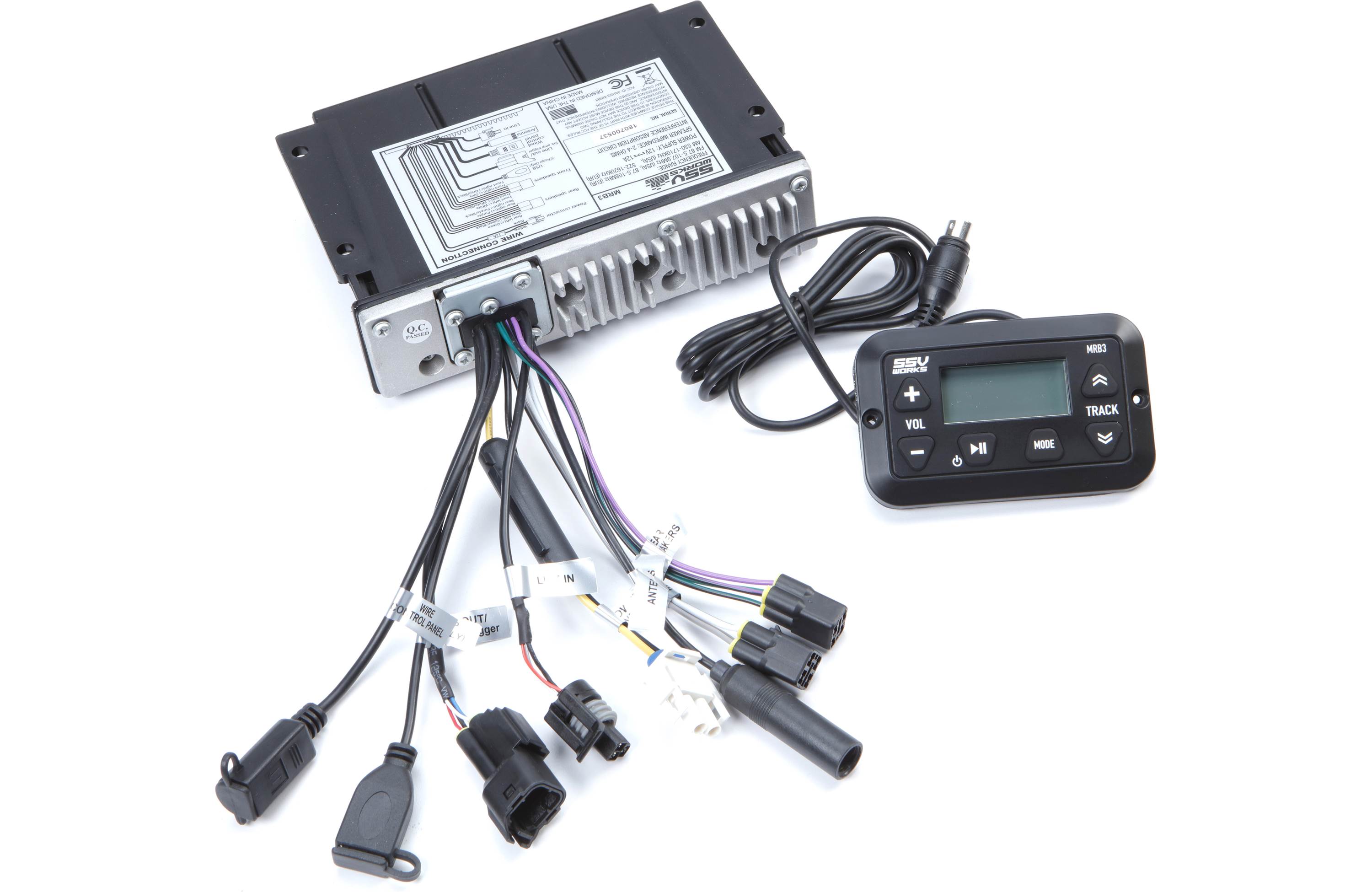 SSV Works F3-2A Audio upgrade kit for the Can Am Spyder F3: contains MRB3 receiver, SSV Works 6-3/4