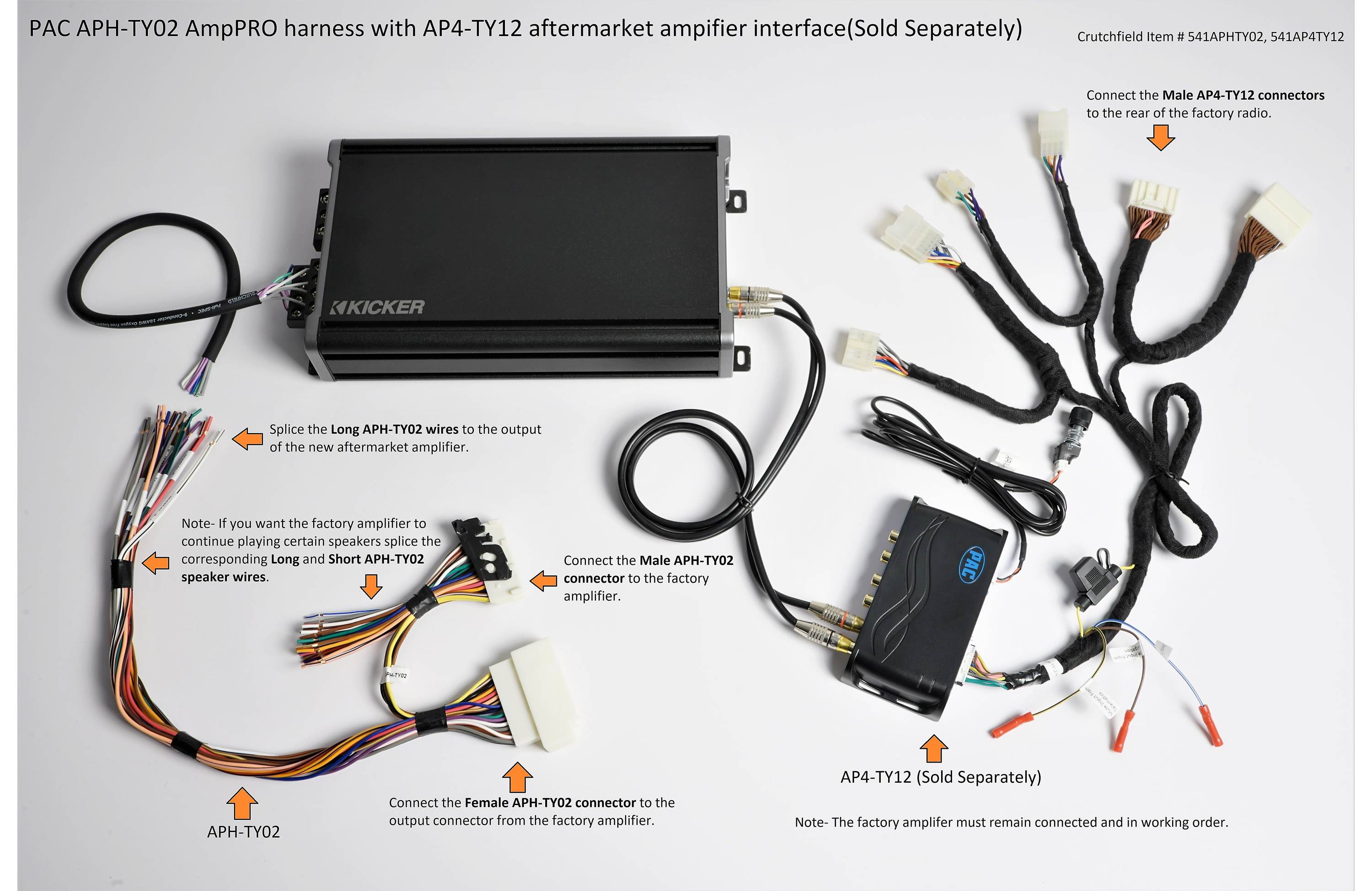 PAC APH-TY02 Wiring Interface select 2007-21 Toyota and Lexus vehicles