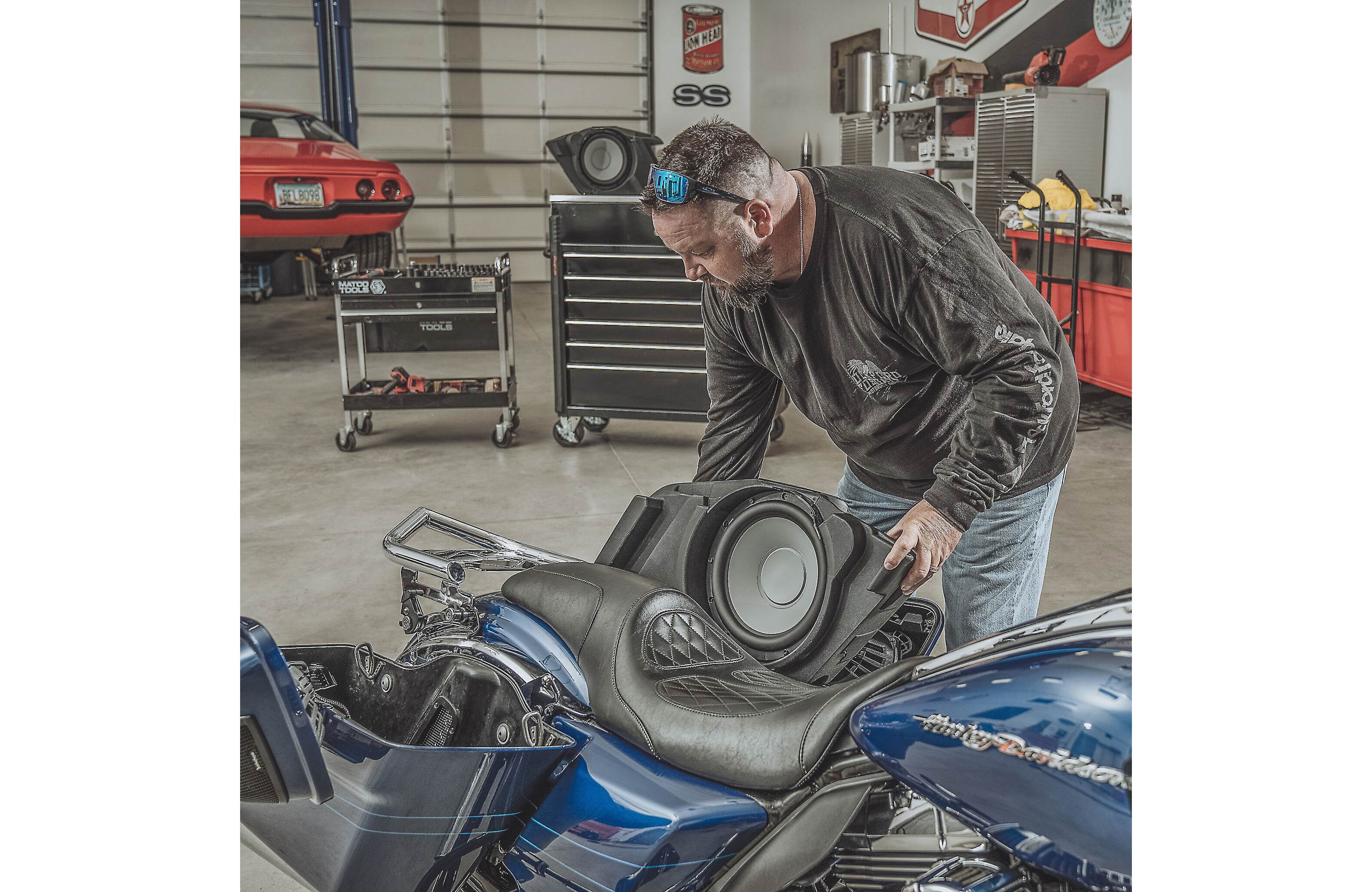 Rockford Fosgate HD14-SBSUB Saddlebag subwoofer kit for select 2014-up Harley-Davidson® motorcycles