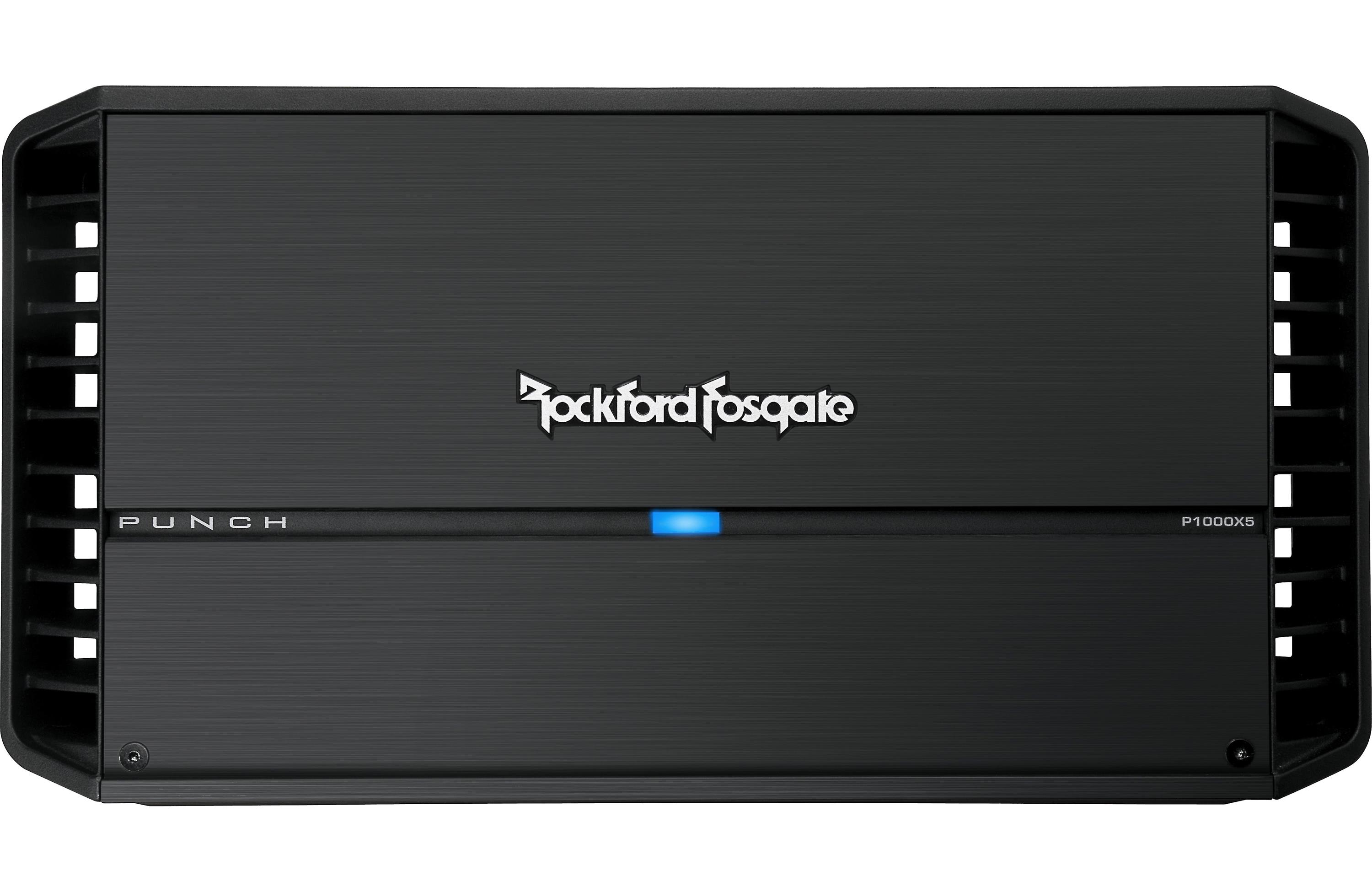 Rockford Fosgate Punch P1000X5 5-channel car amplifier — 75 watts RMS x 4 at 4 ohms + 500 watts RMS