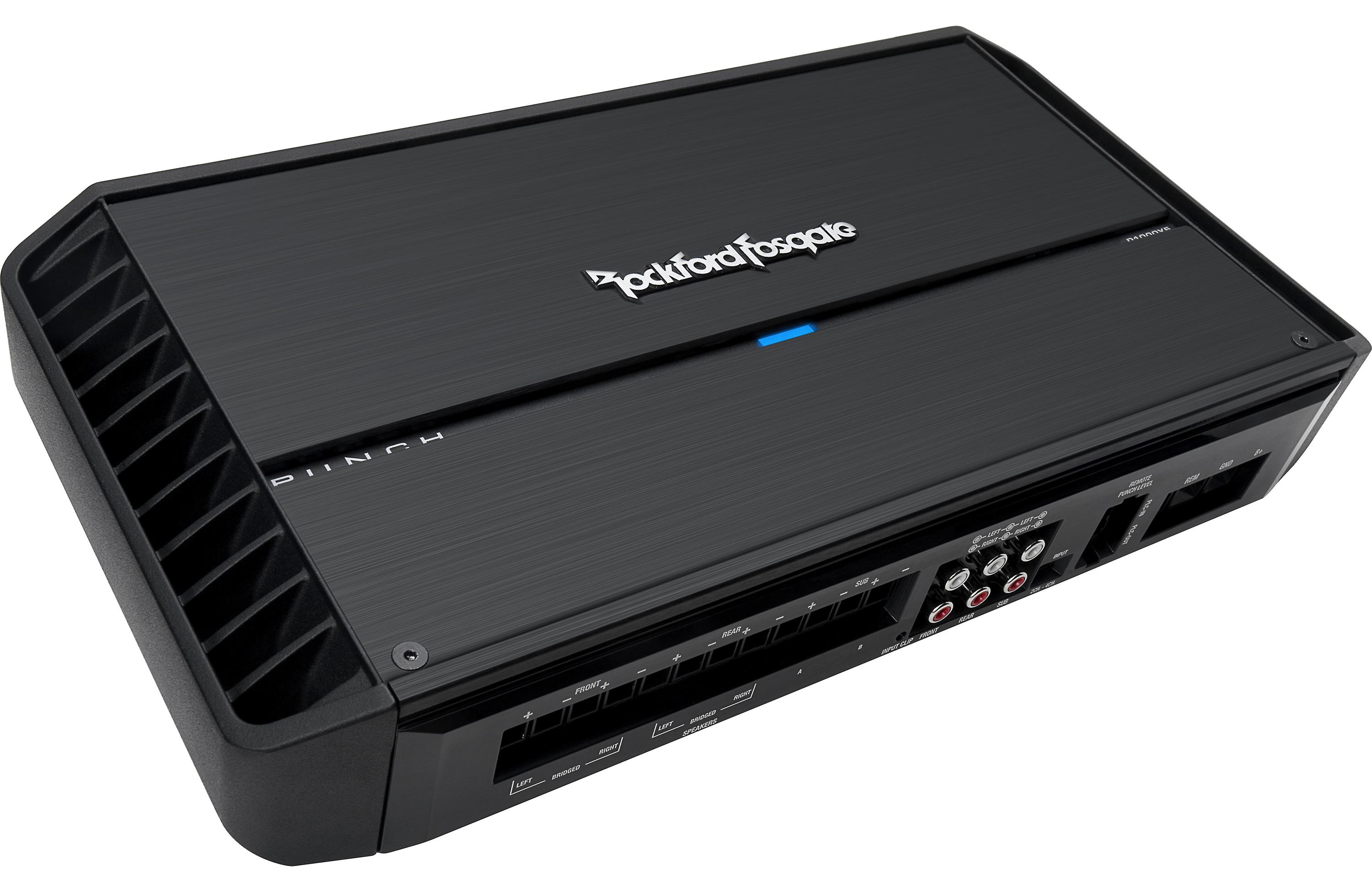 Rockford Fosgate Punch P1000X5 5-channel car amplifier — 75 watts RMS x 4 at 4 ohms + 500 watts RMS