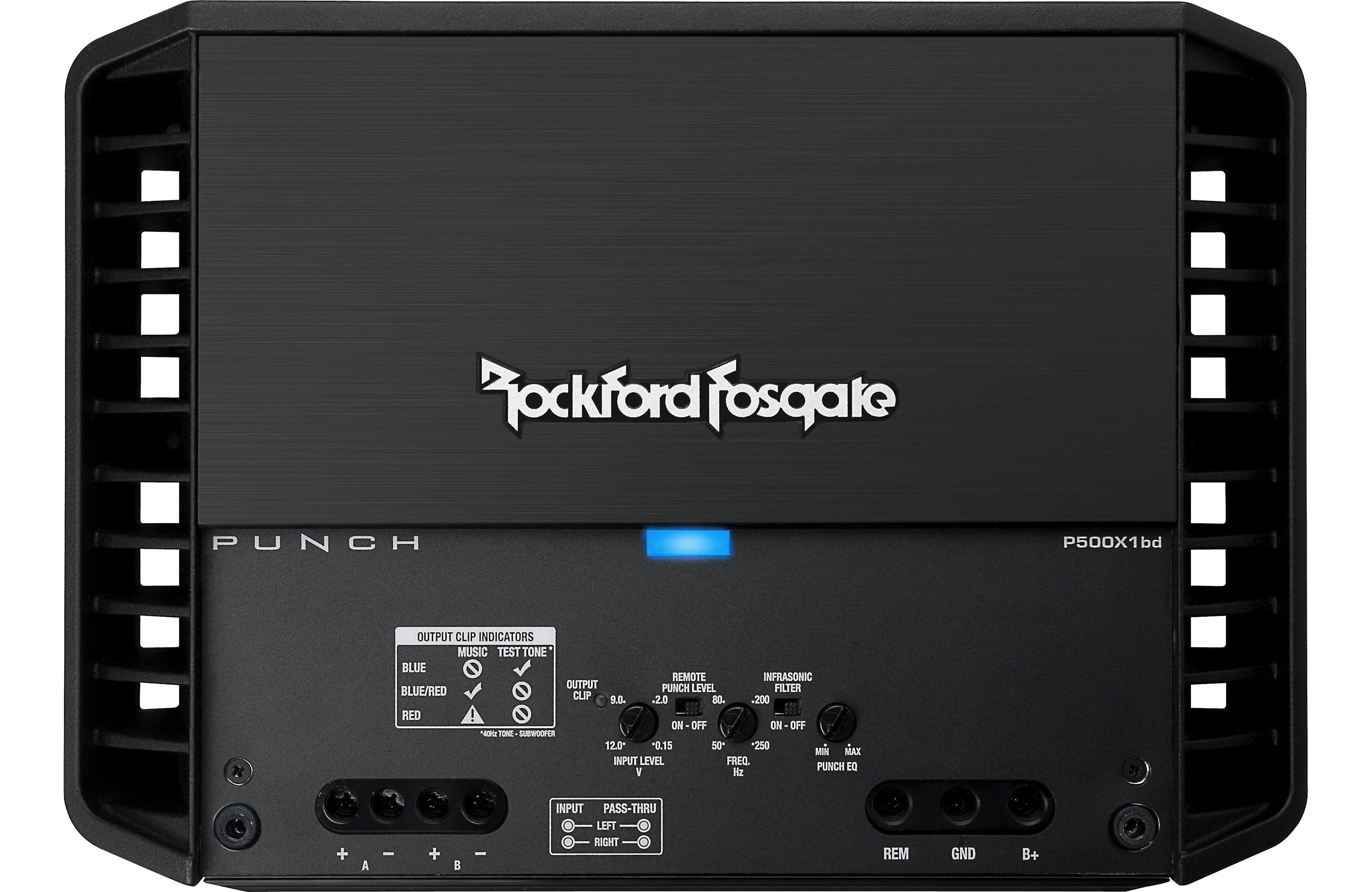 Rockford Fosgate Punch P500X1bd Mono subwoofer amplifier — 500 watts RMS x 1 at 1 ohm