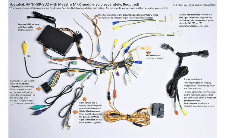 iDatalink HRN-HRR-SU2 Plug and Play T-Harness for NI2 Vehicles with HU connectors