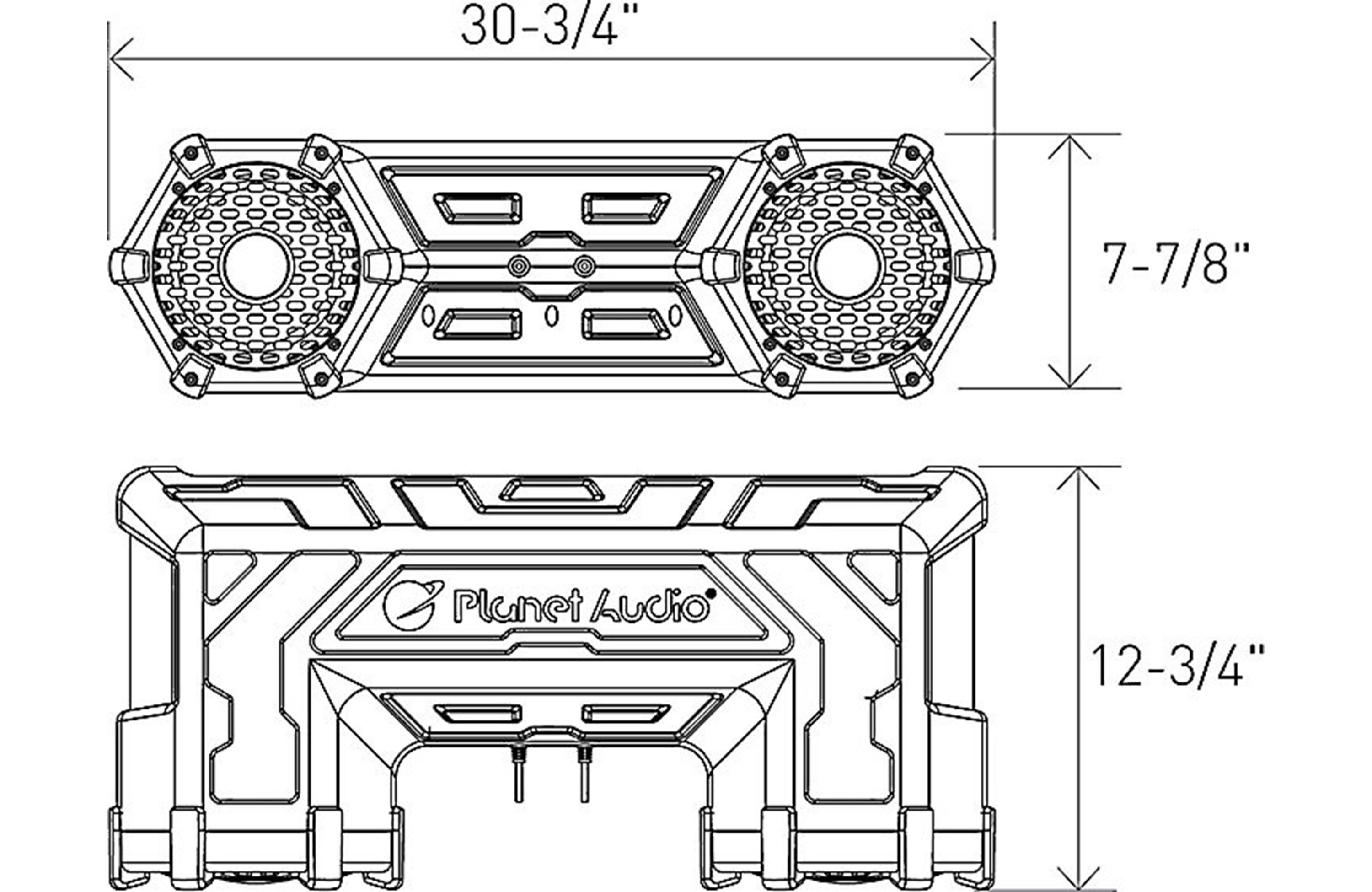 Planet Audio PATV65 All-terrain Bluetooth amplified sound system with 6-1/2