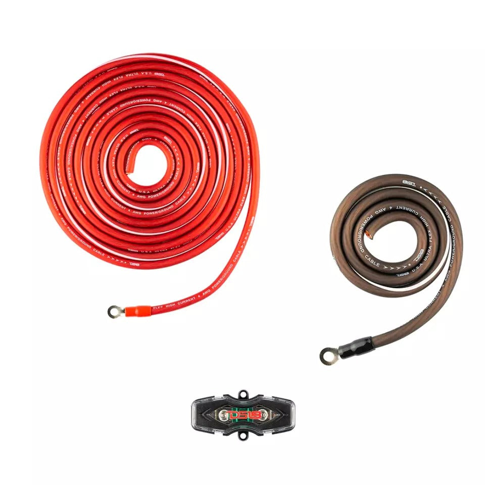 D1S8 OFCKIT4 4-Gauge OFC 100% Copper Amplifier Installation Kit Up To 1800W RMS