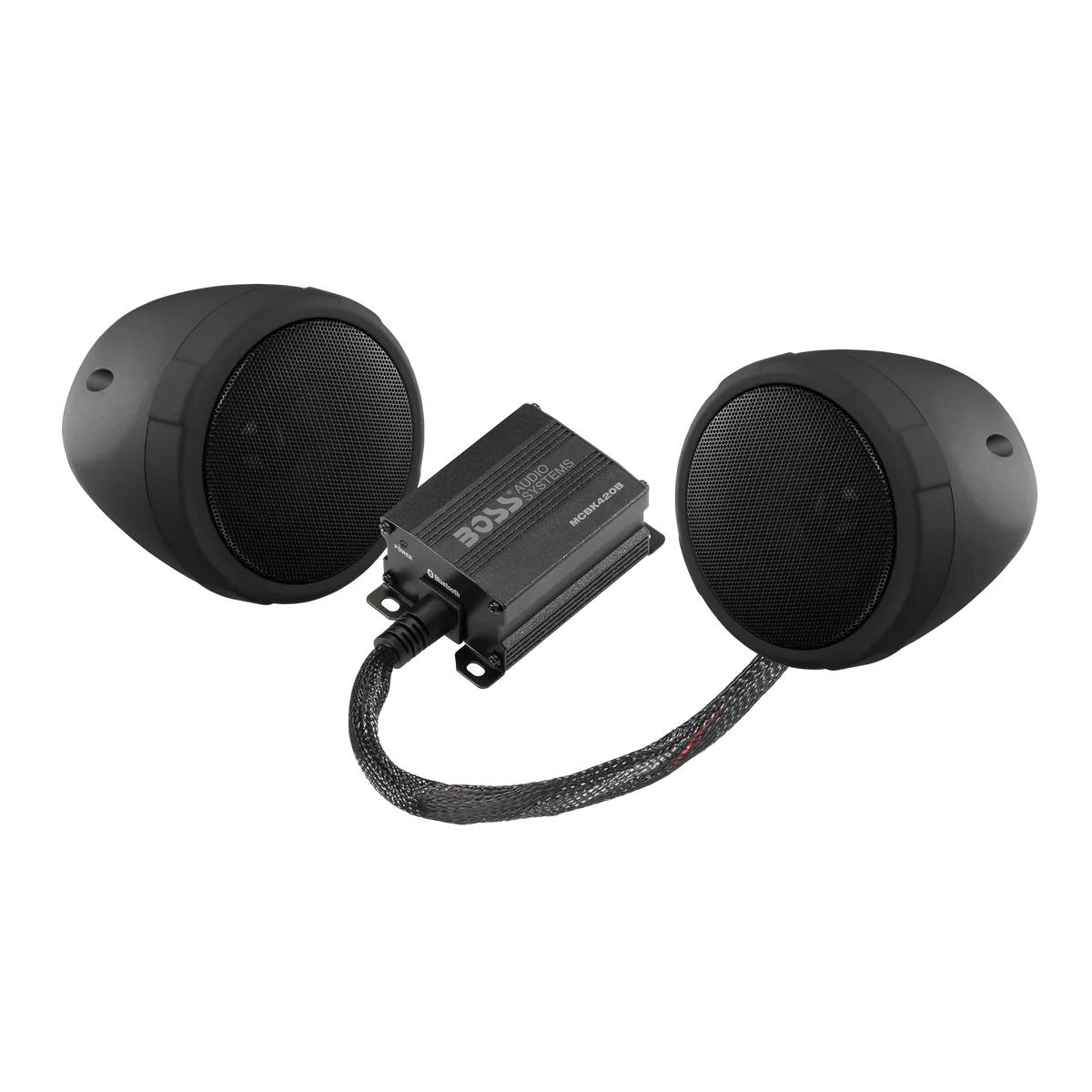 Boss MCBK420B Motorcycle Bluetooth Speaker System - Class D Compact Amplifier, 3 Inch Weatherproof Speakers