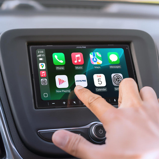 Alpine iLX-W770 Digital Multimedia Receiver with Wireless CarPlay and Android Auto Compatibility w/ (2) EL-E65-G Coaxial Speaker Set